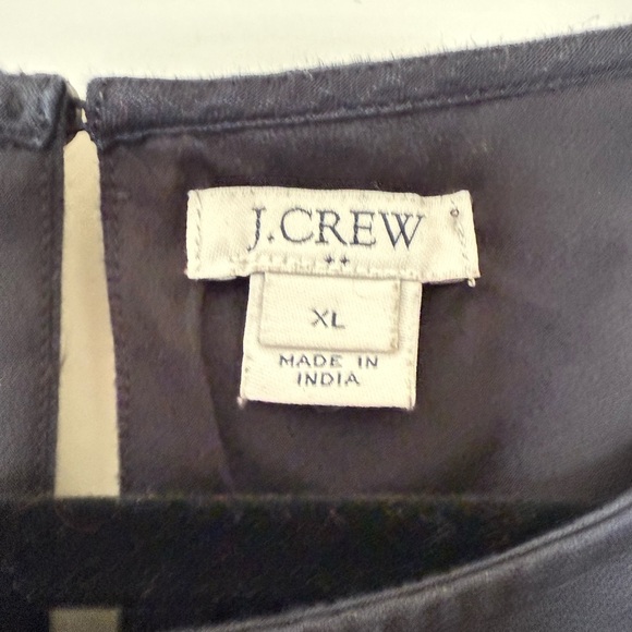 J. Crew Black Linen Blend Sleeveless Mini Dress with White Embroidery in XL - Picture 5 of 9